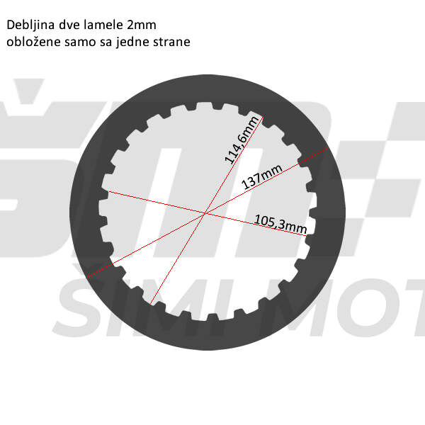 Clutch plate lining kit yamaha t-max 530cc (12-14)