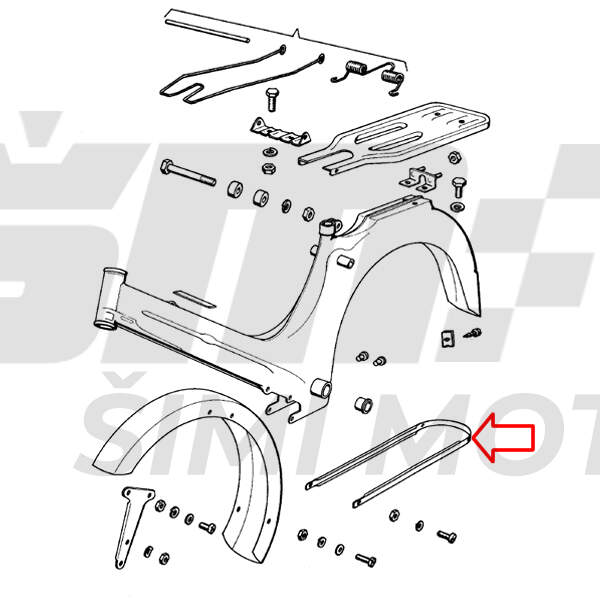 Front fender holder tomos apn lower nickel