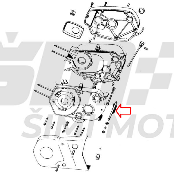 Screw motor holder and brake tomos t14 t15