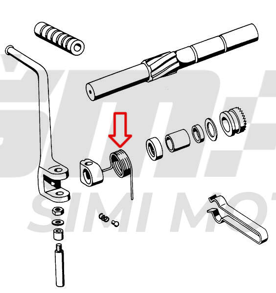 Kick starter spring tomos apn for damage engine cover