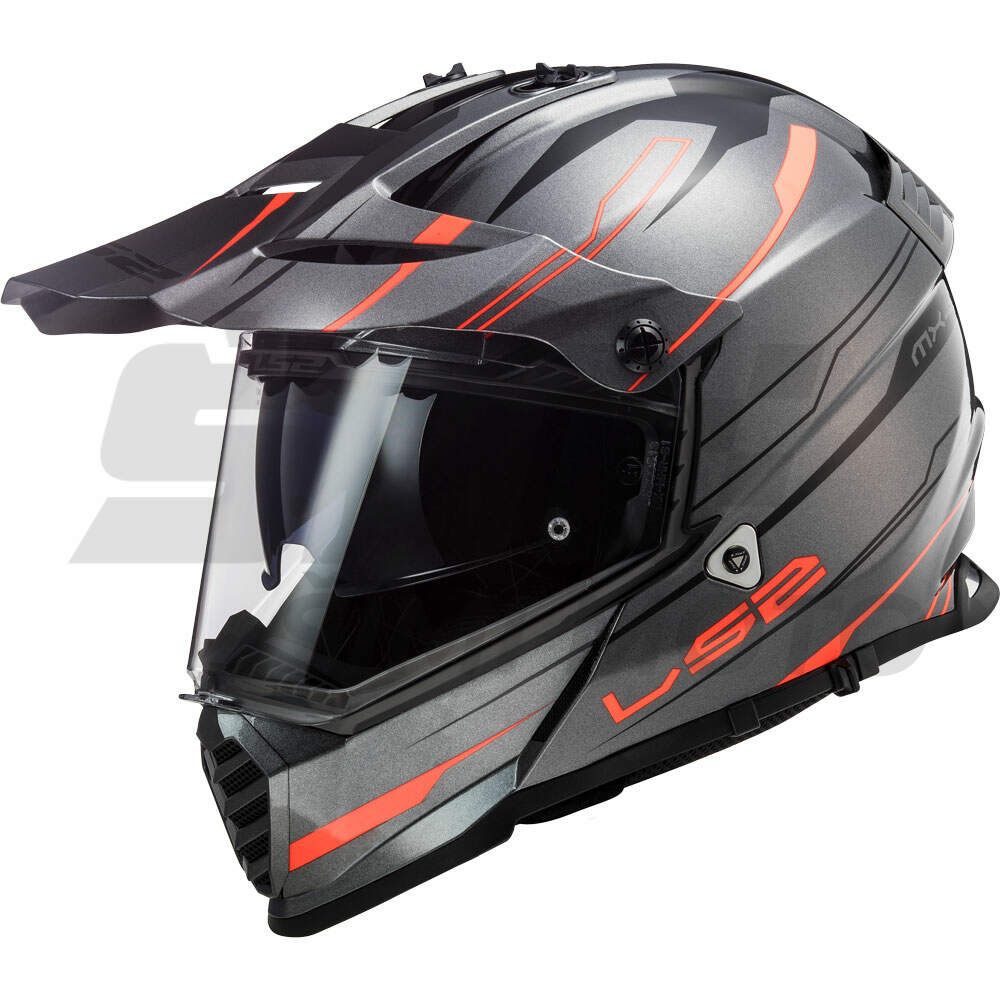 Helmet LS2 Cross MX436 PIONEER EVO KNIGHT titanium orange M
