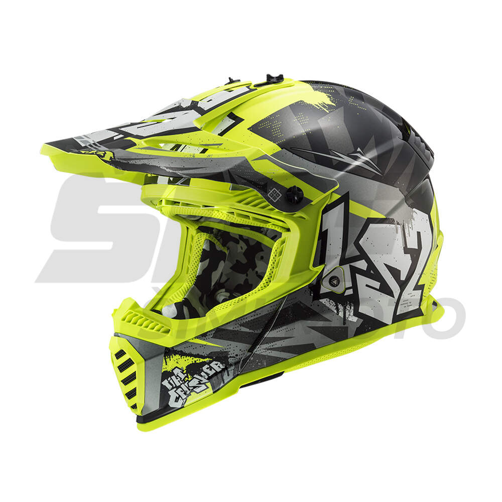 Helmet LS2 Cross MX437 FAST EVO CRUSHER black yellow XL