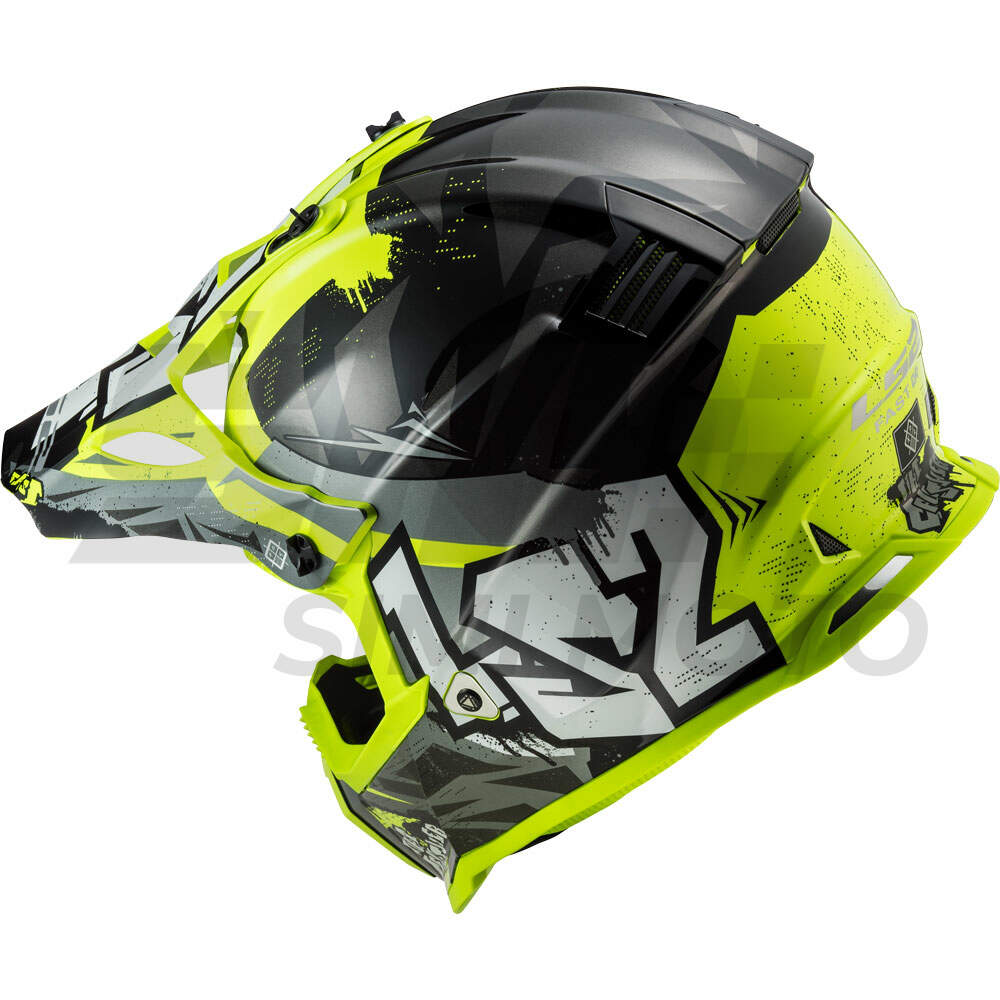 Helmet ls2 cross mx437 fast evo crusher black yellow xl
