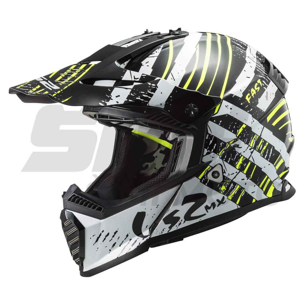 Kaciga LS2 Cross MX437 FAST VERVE crno bela XL