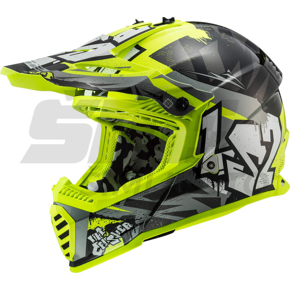 Helmet LS2 Cross MX437 FAST EVO MINI CRUSHER black yellow M