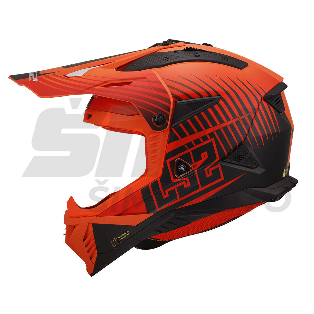 Kaciga ls2 cross mx708 fast ii duck narandzasto crvena m