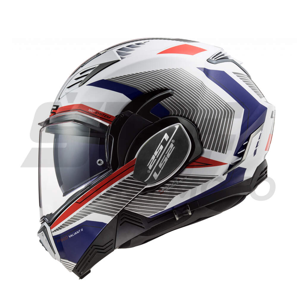 Helmet ls2 flip up ff900 valiant ii revo white red blue xxl