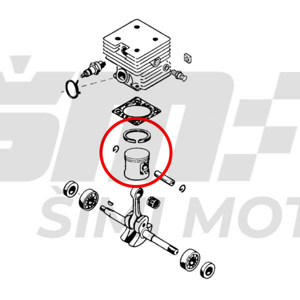 Piston alpina 600 650 diameter 47 mm pin 10 mm aip