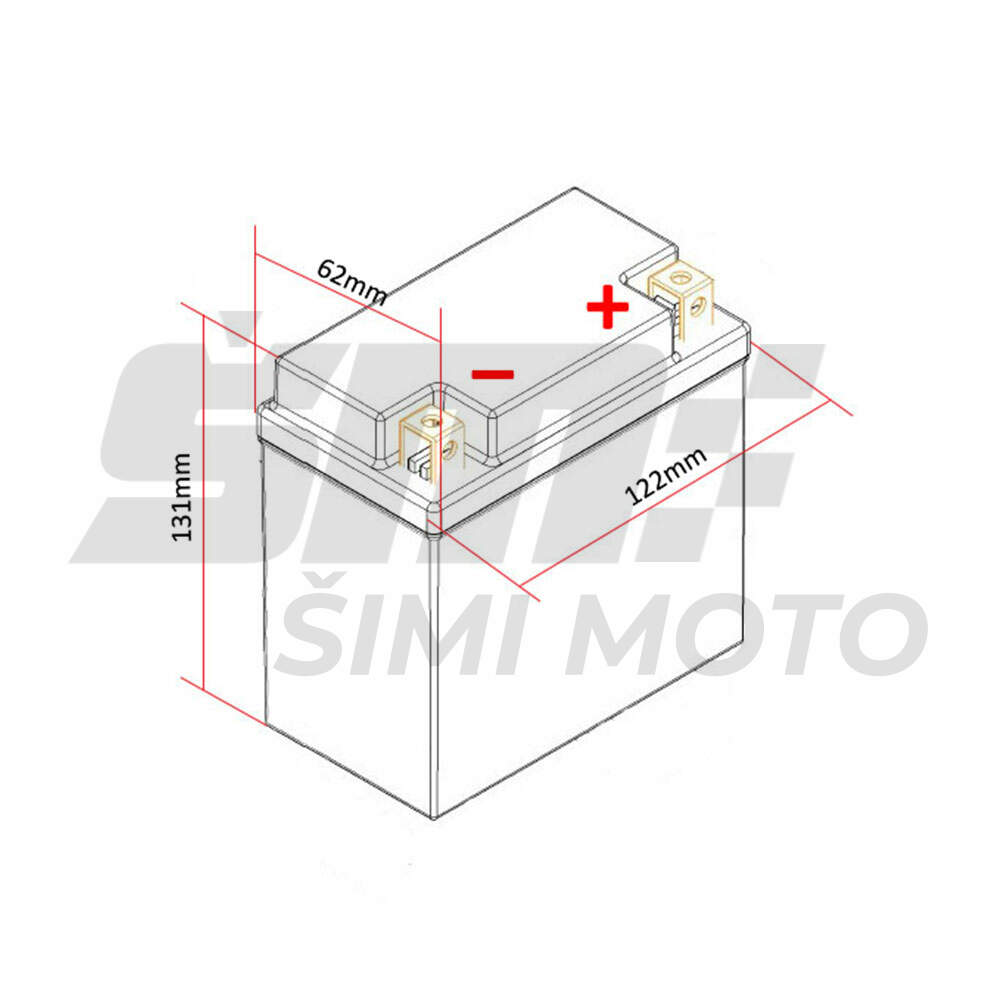 Akumulator unibat 6v 11ah sa kiselinom 6n11a-1b desni plus (122x62x131) 