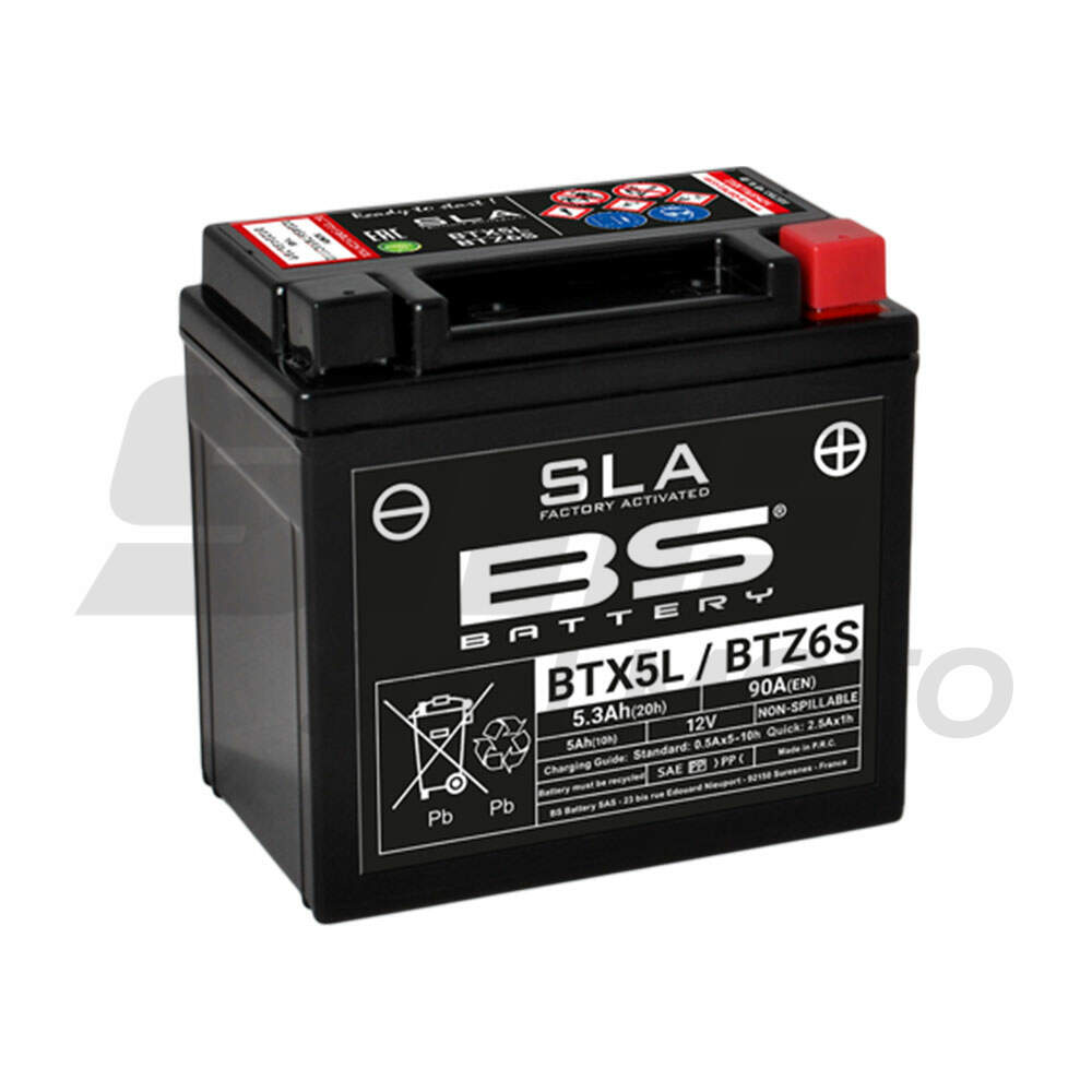 Akumulator BS 12V 5Ah BTX5L-FA SLA desni plus (113x70x105)