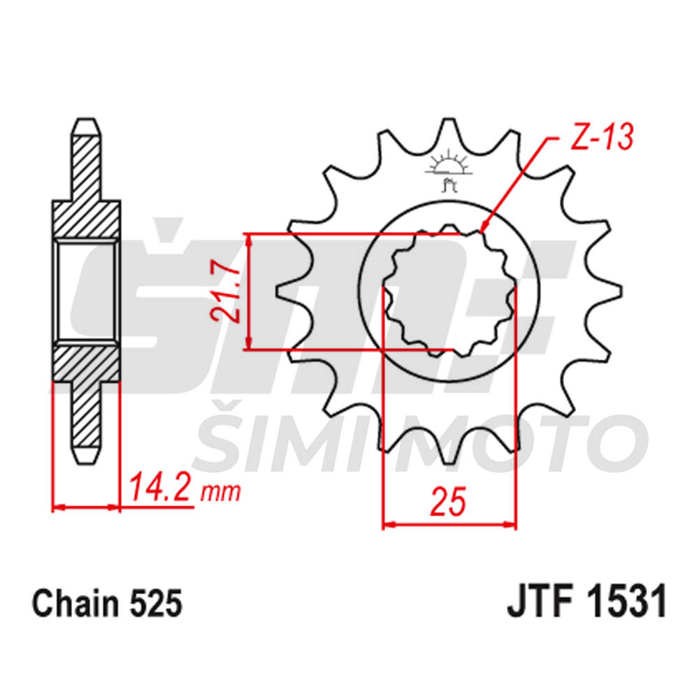 Lancanik prednji JT  JTF1531-15 (525)15 zuba