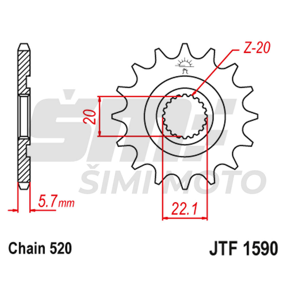 Lancanik prednji JT  JTF1590-13SC (520)13 zuba