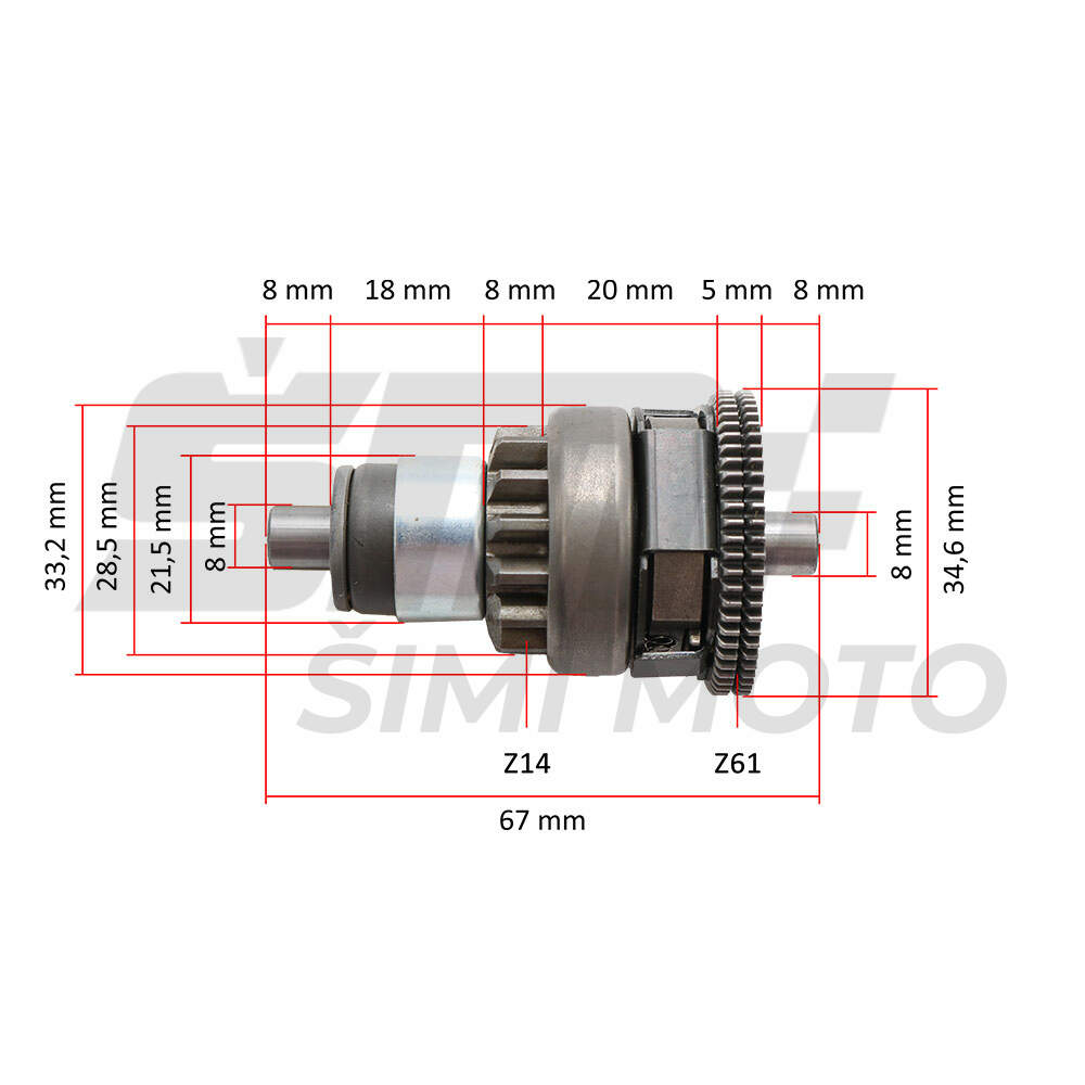 Starter bendix aprilia sr di-tech (f,morini) 50cc ducati