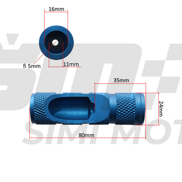 Footrest adaptors trw alloy mcf800b blue
