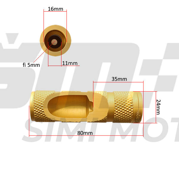 Footrest adaptors trw alloy mcf800g gold