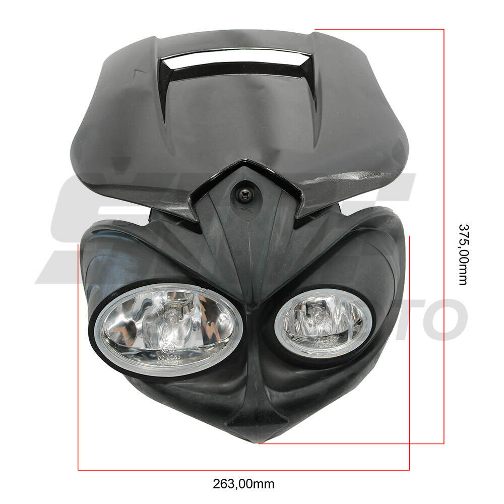 Headlight with visor kyoto black pla3001